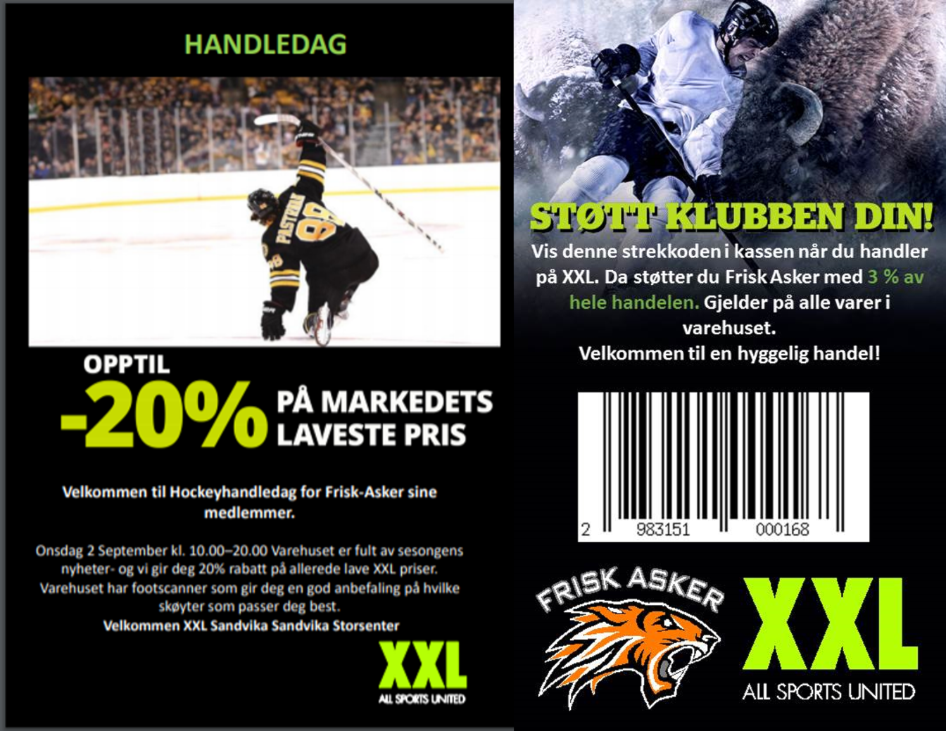 Velkommen til Hockey-handledag hos XXL Sandvika, Onsdag 02. September kl. 10:00 - 20:00